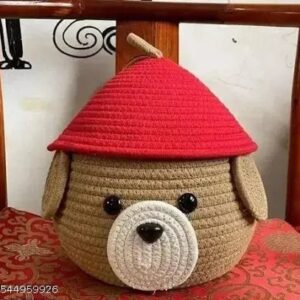Cute Dog Shaped Soft Storage Basket
