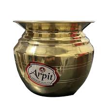 1 L 8 Inch Brass Plain Lota For Home Pooja