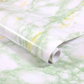 Green And White Marble Print Wallpaper 5Mtr