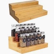Wooden 3 Tier Spice Rack Organizer Stand