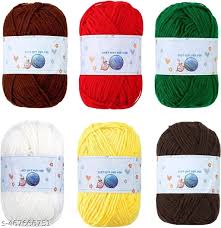 Kniting Crocheting Threads Wool Ball 10X6 Pack Of 6