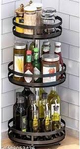 Black Color 360 Rotating Storage Rack