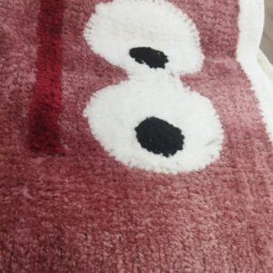 Pink And White Rectangular Cotton Door Mat