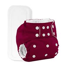 Maroon Colour Baby Cloth Diaper With White Insert Pad