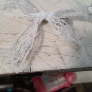 Women Net Hair Bow Pin White