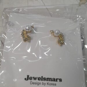 Jewelsmart Women Womens Gold Plated White Pearl Earrings