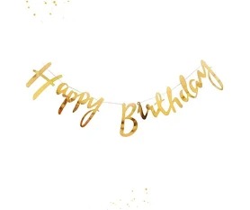 Gold Color Happy Birthday Bunting