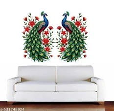 Two Decorative Peacock Wall Stickers 2Pcs