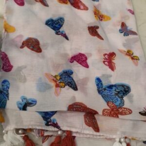 White Printed Dupatta For Women