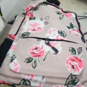 Rose Pink Printed Backpack For Women