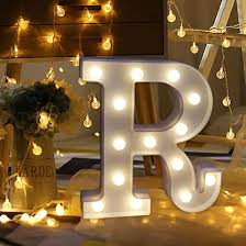 White Plastic R Led Light Letter