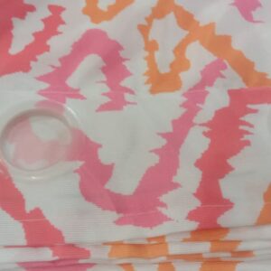 Orange White Printed Curtain 9 Ft