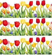 White Colour Flower Printed Wall Sticker 4 X 16Cm Pack Of 3