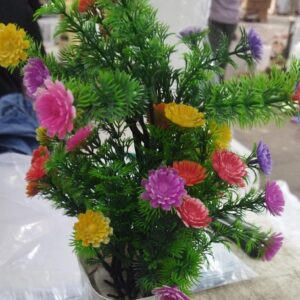 Multi Color Artificial Flower Tree With Pot
