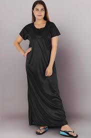Black Color Long Nighty For Women Size Xl
