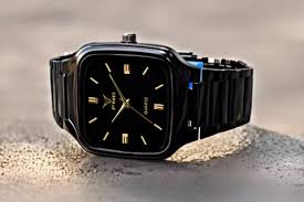 Fnb Rd 9101 Elegant Series Square Analog Quartz For Men Black 1Pc