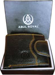 Abul Royal Genuine Leather Mens Wallet Black 1Pc