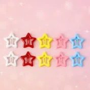 Metal Printed Star Shape Hair Clips 10 Pcs