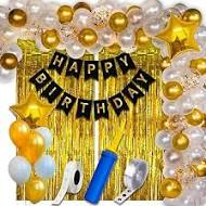 Golden Colour Birthday Decoration Kit