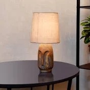 Homesake Small Table Lamp Bedroom Living Room Simple Retro Wood Grain Farmhouse