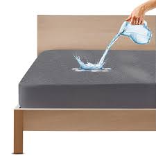 Gadda Co Waterproof Premium Cotton Feel Mattress Protector Grey Colour Size 72X78