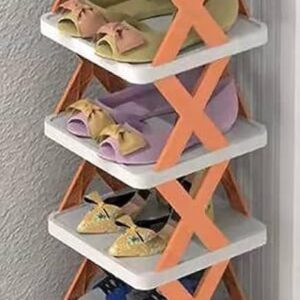6 Layer Shoe Rack Design Lightweight Plastic Foldable Shoe Cabinet Storage