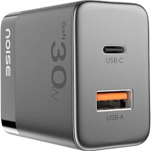 Noise Power Series 30W Gan Charger 2 Ports 1 Usb C Type 1 Usb A Iphone In 30 Mins Globally Compatible Supports All Iphones Android Phones Tablets Black
