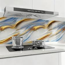 Marble Peel Stick Waterproof Wallpaper 60X200Cm New Ocean Gold Grey Surat