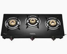 Hindware Benicio 69 Cm 3 Brass Burner Auto Ignition Cooktop Black Colour