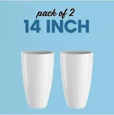 Unikitch Plastic Tower Pot 14 Inch Flower Pot For Home Office Garden Balcony 2 Pc Pack