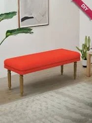 Chumbak Nawaab Bench Brown Coal 3 Seater Bench Sheesham Wood Orange