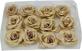 Wrap Concepts Rose Flower Light Gold 12 Pcs
