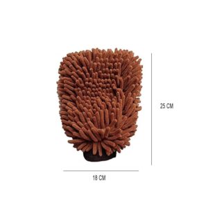 Chenille Car Wash Mitt Glove Brown Color