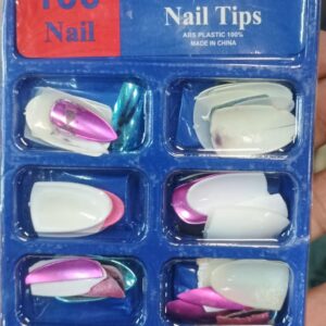 Multicolor Nail 100Pis With Nail Glue 1Pis