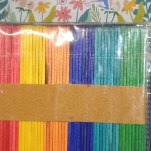 Multicolor Popsicle Ice Cream Sticks Natural Color Set Of 50Pcs