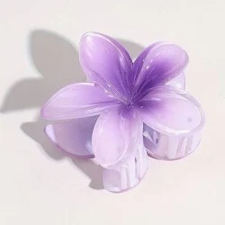 Purple Colour Plastic Flower Hair Claw Clips