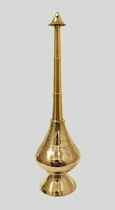 Diollo 9 Inch Brass Gulab Pash Rose Water Holy Water Sprinkler Divine Religious Worship Holy Pot Paneer Sombu