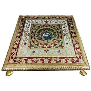 Glossy Wooden Chowki 14 X 14 Inch