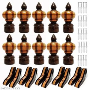 Wooden Curtain Brackets With Wooden Support Pack Of 8