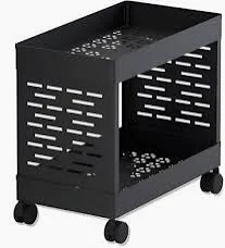 2 Layer Storage Rack Stand Multi Purpose Vegetable Storage Plastic Black