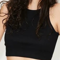 Women Crop Top Black Colour Size Xs