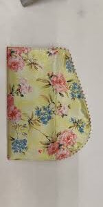 Kraft Paper Block Printed Floral Design Digital Printed Yellow Color