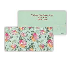 Kraft Paper Block Printed Floral Design Digital Prints Card Light Green