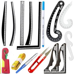Tailoring Stitching Black Fashion Designing Scale Pattern Making Ruler Set