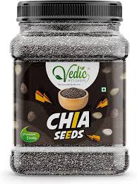 Vedic Wellness Chia Seeds Weight Loss Omega 3 Zinc Fiber Calcium Rich Chia Seeds 500 G