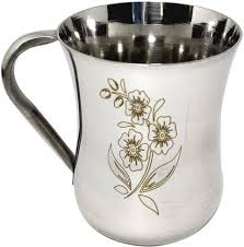 Prateek Kitchenware Stainless Steel Stainless Steel Flower Printed Design Tea Silver