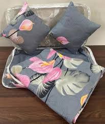 Home Bed Sheet Double Bed With 2 Pillow Multi Colour