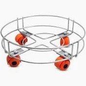 Stainless Steel Lpg Gas Cylinder Trolley With Wheels Easy Movement Floor