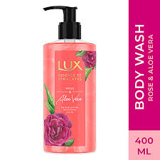 Lux Brightening Body Wash Rose Aloe Vera Soft Smooth Skin 400 Ml