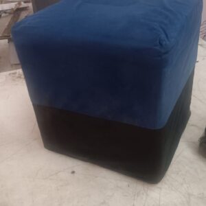Hr Foam Leg Resting Footrest Stool Cube Ottoman Blue